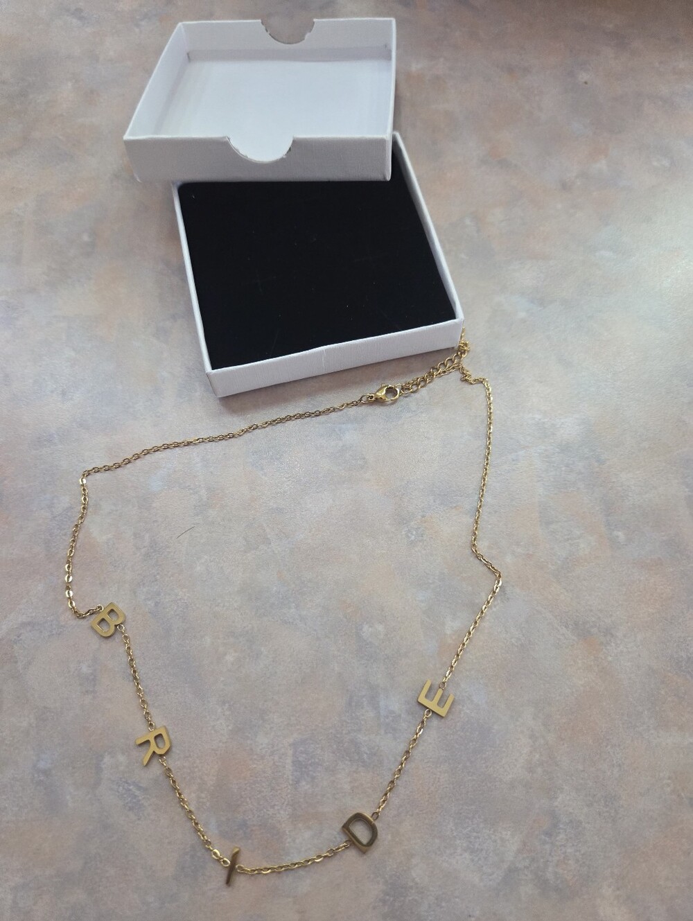 Gold Initial 'BRIDE' Letter Necklace - Women's Jewelry